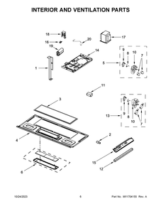 Interior And Ventilation Parts Diagram and Parts List for WMH32519HT07  Whirlpool Microwave
