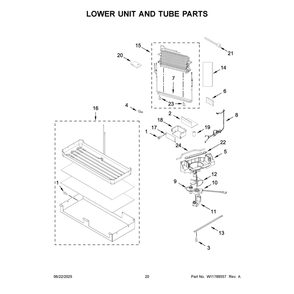 Lower Unit And Tube Parts Diagram and Parts List for KBBL306ESS06  KitchenAid Refrigerator