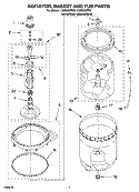 AGITATOR, BASKET AND TUB PARTS Diagram and Parts List for LSQ9650PW2  Whirlpool Washer