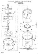 AGITATOR, BASKET AND TUB Diagram and Parts List for LSW9245EQ2  Whirlpool Washer