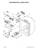 REFRIGERATOR LINER PARTS Diagram and Parts List for GX5FHTXVQ07  Whirlpool Refrigerator
