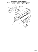 CONTROL PANEL PARTS Diagram and Parts List for DU1100XTPB7  Whirlpool Dishwasher