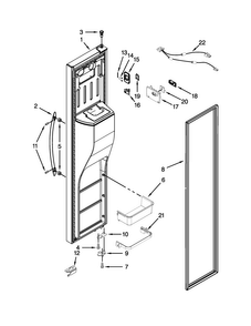 Freezer Door Parts Diagram and Parts List for KSF26C6XYY05  KitchenAid Refrigerator