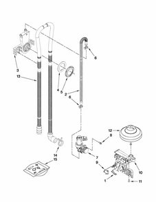 Fill, Drain And Overfill Parts Diagram and Parts List for 66515023K113  Kenmore Dishwasher