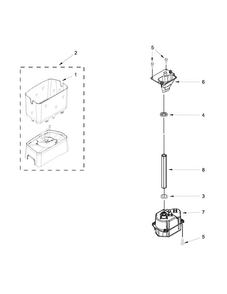 Motor And Ice Container Parts Diagram and Parts List for KSF22C4CYY00  KitchenAid Refrigerator