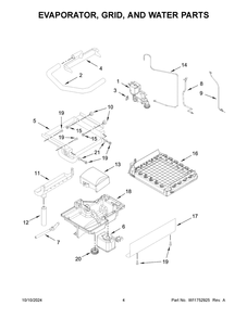 03 - Evaporator, Grid, And Water Parts Diagram and Parts List for JUIFN15HX02  Whirlpool Ice Maker