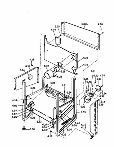 Frame, Panels And Insulation Diagram and Parts List for 1189387140  Kenmore Range