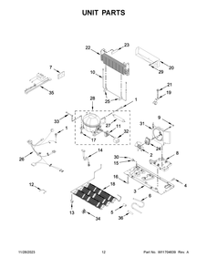 Unit Parts Diagram and Parts List for WRX735SDHW09  Whirlpool Refrigerator