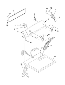 Top And Console Parts Diagram and Parts List for 1106072010  Kenmore Dryer