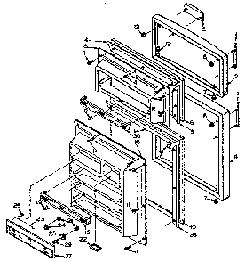 Door Parts Diagram and Parts List for 106U16ES  Kenmore Refrigerator