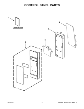 02 - CONTROL PANEL PARTS Diagram and Parts List for AMV6502RES4  Whirlpool Microwave Oven Combo