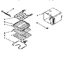 Oven Liner Diagram and Parts List for KEBI271BWH3  KitchenAid Wall Oven
