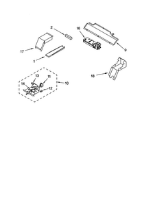 Latch Diagram and Parts List for GSC308PJS1  Whirlpool Microwave Oven Combo
