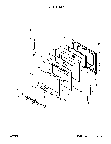 05 - Door Parts Diagram and Parts List for YWFE515S0JW1  Whirlpool Wall Oven