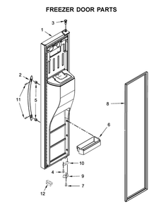 Freezer Door Parts Diagram and Parts List for WRS970CIHZ00  Whirlpool Refrigerator