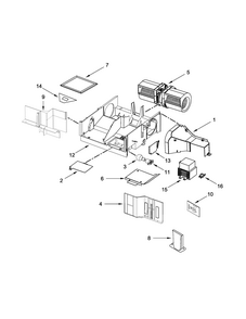 Air Flow Parts Diagram and Parts List for IMH160DW1  Whirlpool Microwave