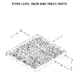 Third level rack and track parts Diagram and Parts List for WDT750SAKB0  Whirlpool Dishwasher