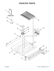 Cooktop Parts Diagram and Parts List for WFG770H0FZ0  Whirlpool Range