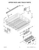 UPPER RACK AND TRACK PARTS Diagram and Parts List for KUDE20IXWH9  KitchenAid Dishwasher