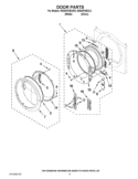 DOOR PARTS Diagram and Parts List for WGD97HEXL3  Whirlpool Dryer