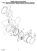 DOOR AND LATCH PARTS Diagram and Parts List for WFW9600TC00  Whirlpool Washer