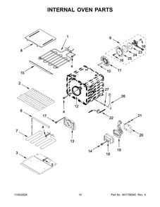 08 - Internal Oven Parts Diagram and Parts List for KOCE900HBS24  Whirlpool Microwave Oven Combo