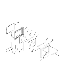 Door Parts Diagram and Parts List for KERS202BSS1  KitchenAid Range