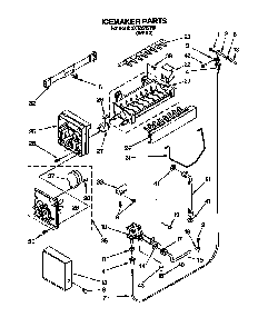 Icemaker Diagram and Parts List for 3XR2727FI01  Whirlpool Refrigerator