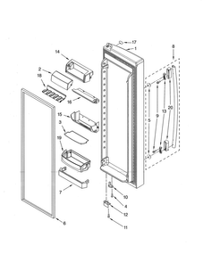 Refrigerator Door Diagram and Parts List for GS6NHAXVB04  Whirlpool Refrigerator