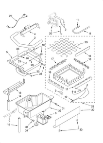 Evaporator, Ice Cutter Grid And Water Parts Diagram and Parts List for 10689583700  Kenmore Ice Maker