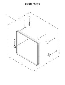 Door Parts Diagram and Parts List for WGD8500DR0  Whirlpool Dryer