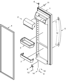 Refrigerator Door Parts Diagram and Parts List for WRS315SDHW09  Whirlpool Refrigerator