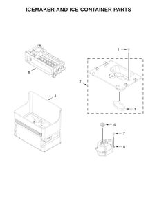 Icemaker And Ice Container Parts Diagram and Parts List for KRFC604FSS00  KitchenAid Refrigerator