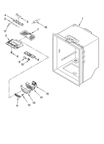 Refrigerator Liner Parts Diagram and Parts List for GX5FHDXTL11  Whirlpool Refrigerator