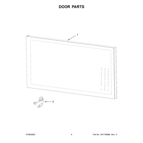 Door Parts Diagram and Parts List for WMML5530RW02  Whirlpool Microwave