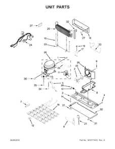 Unit Parts Diagram and Parts List for KRMF606ESS00  KitchenAid Refrigerator