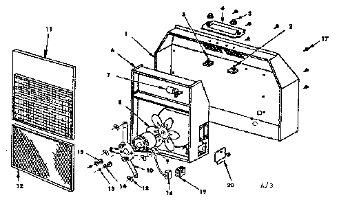 Ductless Range Hood Diagram and Parts List for 1555407210  Kenmore Range Hood