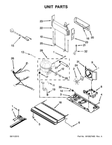 Unit Parts Diagram and Parts List for 5GBB2258EA00  Whirlpool Refrigerator