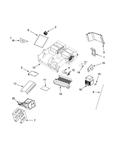 Air Flow Parts Diagram and Parts List for WMH73521CH2  Whirlpool Microwave