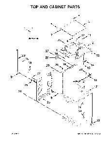 Top and cabinet parts Diagram and Parts List for 11028133412  Kenmore Washer