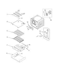 Internal Oven Diagram and Parts List for KEMS308SSS03  KitchenAid Microwave Oven Combo