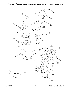 Case, Gearing And Planetary Unit Parts Diagram and Parts List for KSM150FGER5  KitchenAid Mixer