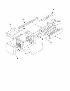 Icemaker Parts Diagram and Parts List for 59679243013  Kenmore Refrigerator