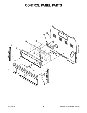 03 - CONTROL PANEL PARTS Diagram and Parts List for YWFE715H0EH0  Whirlpool Range