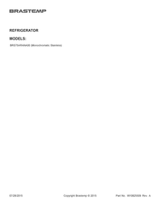 Cover Sheet Diagram and Parts List for BRS75ARANA00  Whirlpool Refrigerator