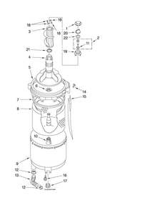 Tub And Basket Parts Diagram and Parts List for 11088732798  Kenmore Washer Dryer Combo