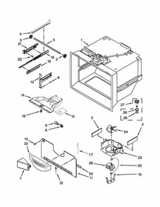 Freezer Liner Parts Diagram and Parts List for IX6HHEXDSM01  Whirlpool Refrigerator