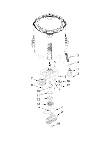 Gearcase, Motor And Pump Parts Diagram and Parts List for WTW4915EW0  Whirlpool Washer