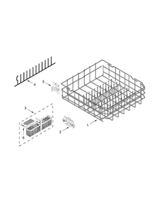 Lower Rack Parts Diagram and Parts List for KDTE204ESS1  KitchenAid Dishwasher