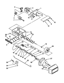 Motor And Ice Container Diagram and Parts List for KSSP36QGT00  KitchenAid Refrigerator